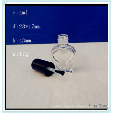 Heart Shaped Glass Nail Polish Oil Bottle with 4ml